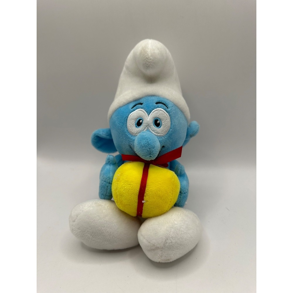 Nanco 2024 The Smurfs 9" Jokey Smurf Plush Holding Present Gift